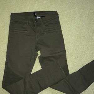Army green low rise jeans
